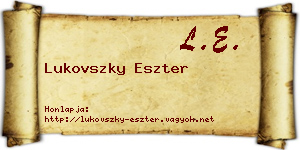 Lukovszky Eszter névjegykártya